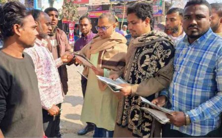 শ্যামনগরে বৈষম্য বিরোধী ছাত্র আন্দোলন ও জাতীয় নাগরিক কমিটির লিফলেট বিতরণ