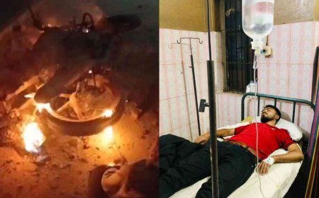 লালপুরে সিনেমা স্টাইলে প্রেমিককে মেরে হাসপাতালে, মোটরসাইকেলে আগুন