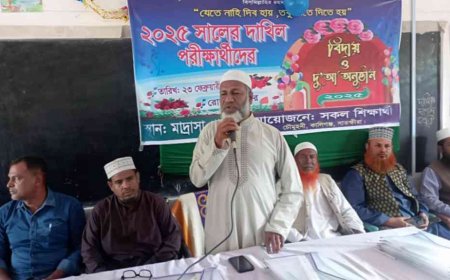কালিগঞ্জের চৌমুহনী ডিগ্রী মাদ্রাসায় দাখিল পরীক্ষার্থীদের বিদায় সংবর্ধনা