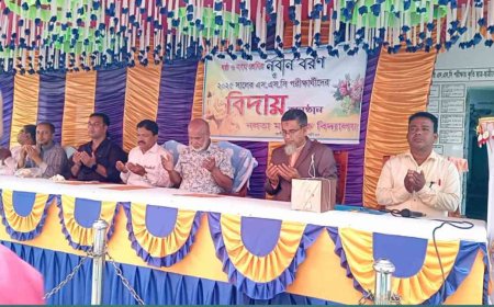 কালিগঞ্জের নলতা মাধ্যমিক বিদ্যালয়ে বিদায় সংবর্ধনা ও নবীনবরণ