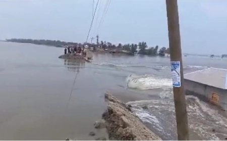 আশাশুনির খোলপেটুয়া নদীর বেড়িবাঁধ ভেঙে ১০ গ্রাম প্লাবিত