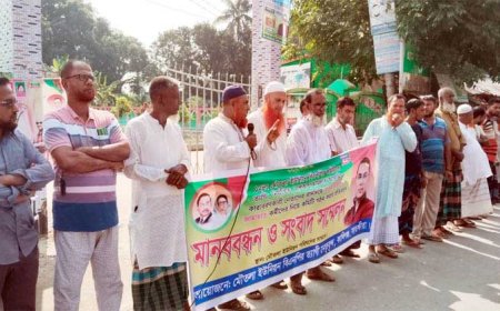 কালিগঞ্জের মৌতলা ইউনিয়ন বিএনপির নতুন কমিটি গঠনে অনিয়মের প্রতিবাদে মানববন্ধন