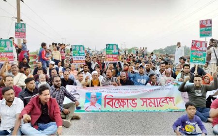 সাতক্ষীরা-৩ আসনে ডা. শহিদুল আলমের মানোনয়নের দাবিতে বিক্ষোভ মিছিল ও সড়ক অবরোধ