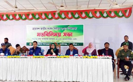 জাতীয় সংসদ নির্বাচন উপলক্ষে সাতক্ষীরার কালিগঞ্জে জেলা প্রশাসকের মতবিনিময়