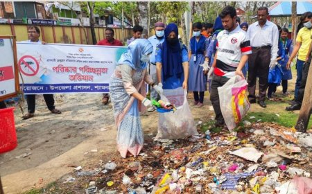 শ্যামনগরে এডিস মশা ধ্বংসের লক্ষ্যে পরিষ্কার পরিচ্ছন্নতা অভিযান