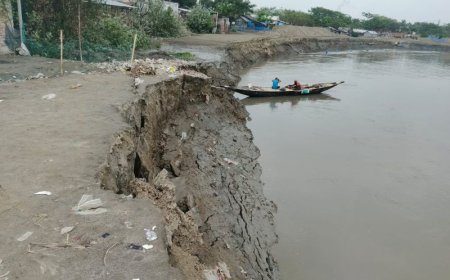আশাশুনির বেতনা নদীর স্রোত, ভাঙ্গনের ঝুঁকিতে জনপদ