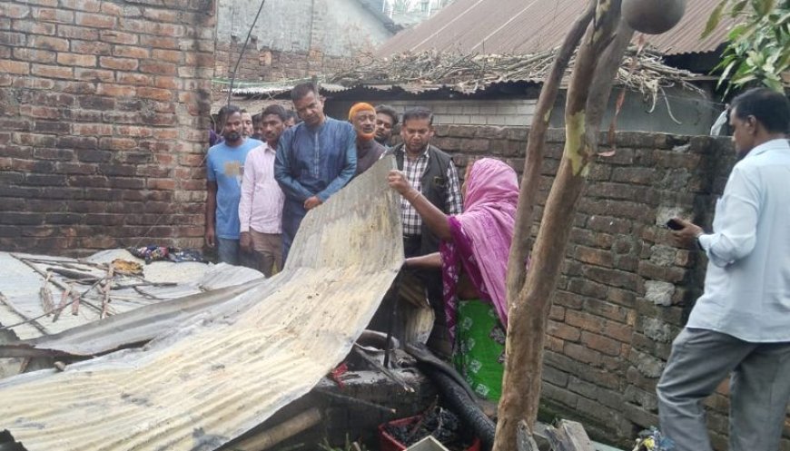 সৈয়দপুরে অগ্নিকান্ডে ক্ষতিগ্রস্ত ছয় পরিবারের পাশে দাড়ালেন বিএনপি নেতা শাহীন