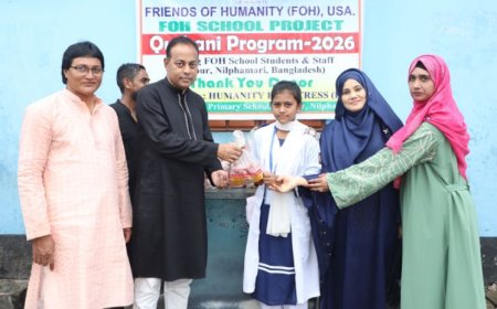 সৈয়দপুরে ১৩ শ' শিক্ষার্থীর মাঝে এফ.ও.এইচ'র কোরবানির মাংস বিতরণ