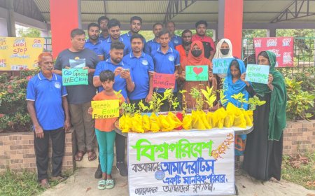 বিশ্ব পরিবেশ দিবসে দেবহাটায় গাছের চারা বিতরণ ও পরিচ্ছন্নতা অভিযান