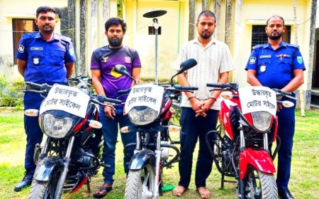 সৈয়দপুরে পুলিশের অভিযানে তিনটি চোরাই মোটরসাইকেল : চোরসহ গ্রেফতার -২