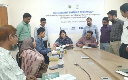 নগরব্যাপী বর্জ্য ব্যবস্থাপনা সেবা পরিচালনায় সৈয়দপুর পৌরসভা ও বেসরকারি প্রতিষ্ঠানের  মধ্যে চুক্তি